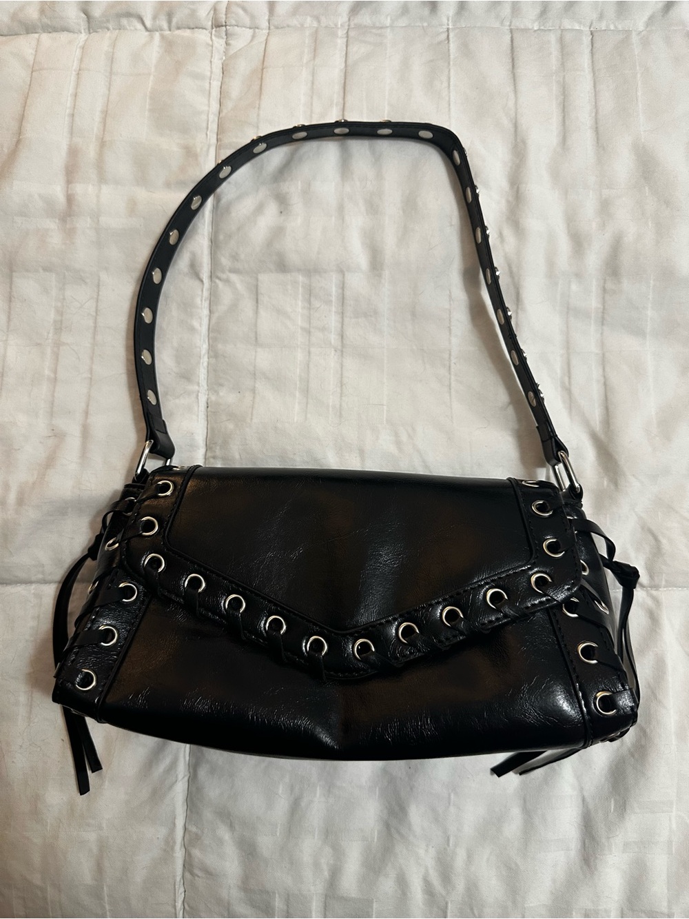 Lace Up Goth Shoulder Bag